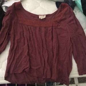 Dark pink blouse top
